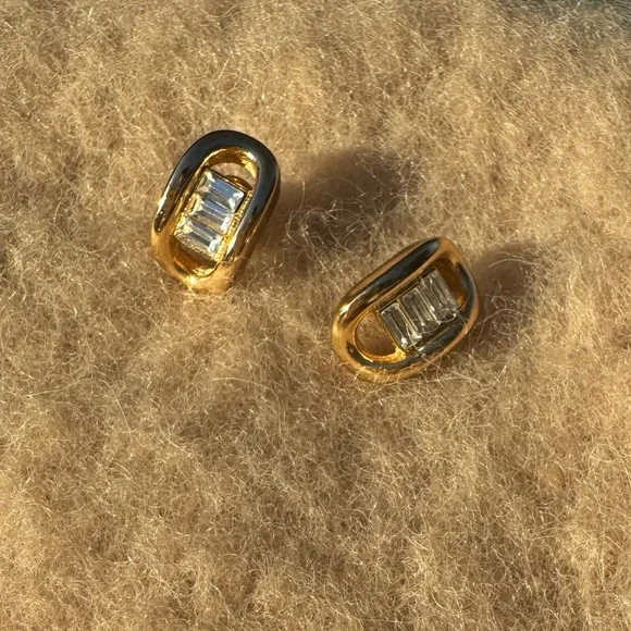 Christian Dior Designer Stacked Stud Earrings - Picture 2 of 9